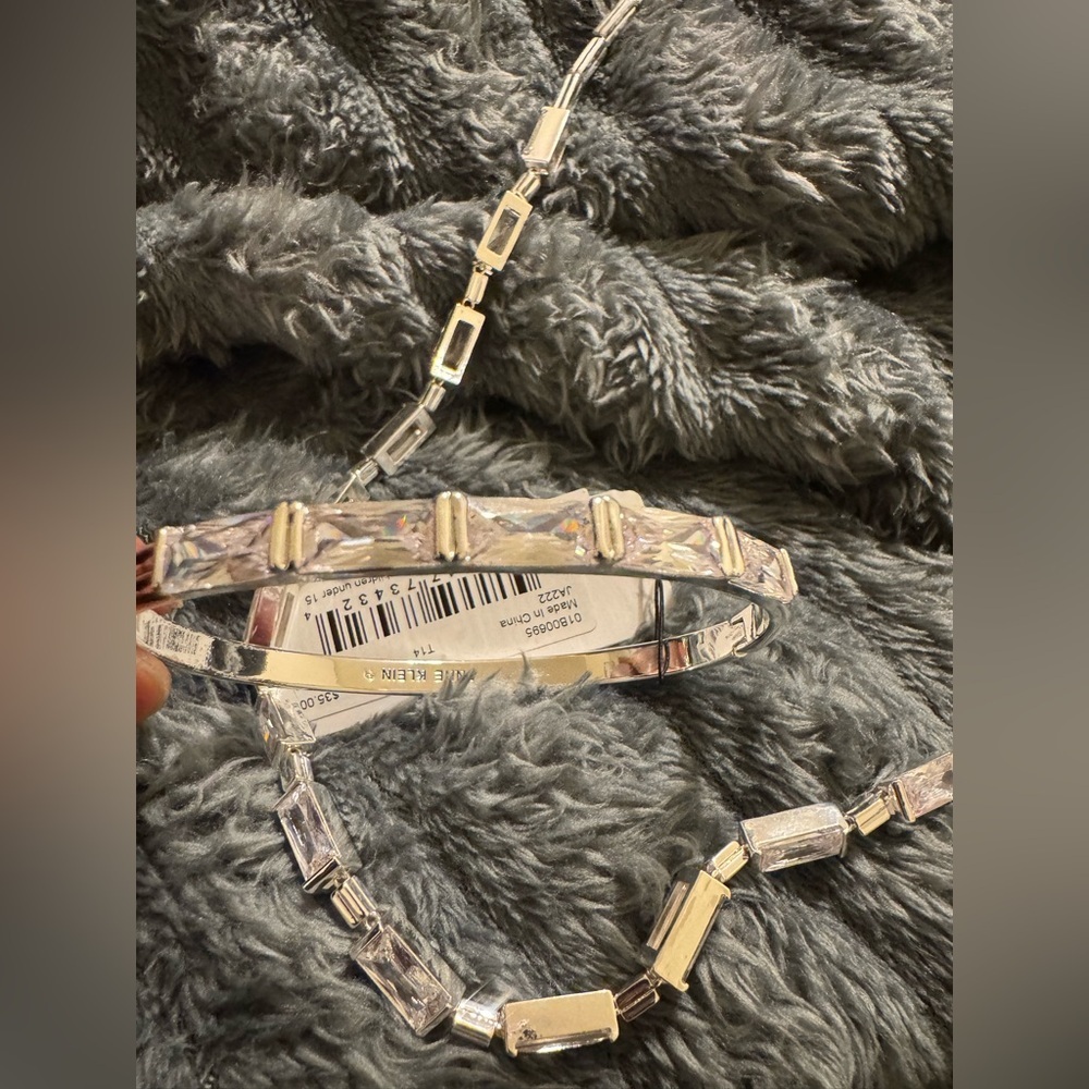 Anne Klein Silver Bracelet and  Necklace Set